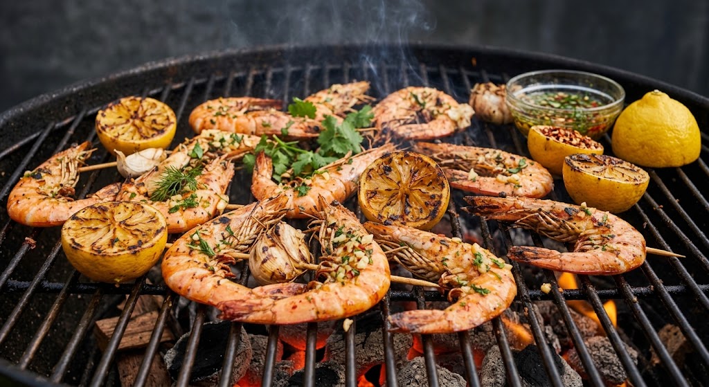 Juicy prawns with a fresh kick, straight off the grill