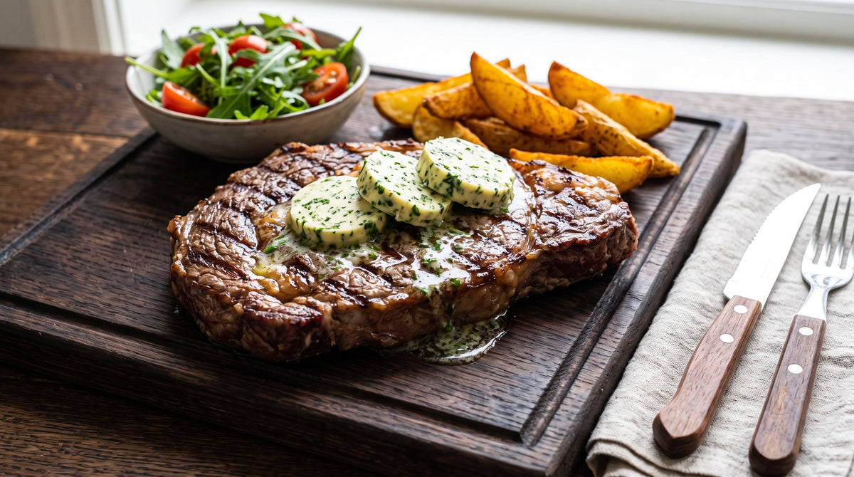 Juicy meat with a golden-brown crust, straight from the pan.