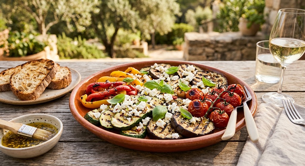 Summery flavors of the Mediterranean, straight from the grill pan