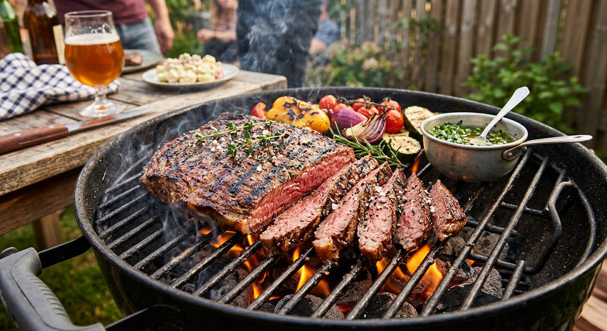 Savor the thrill of outdoor cooking with this succulent Bavette steak!