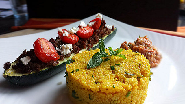 A flavourful combination of spiced couscous, tender lamb mince and a fresh salsa