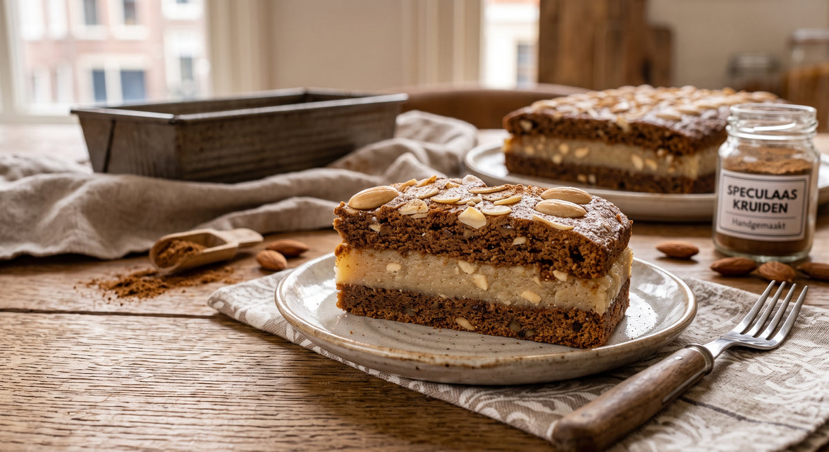 Crispy speculaas with a soft, sweet core of almond paste