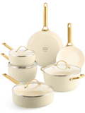GreenPan Padova Reserve Cream White 6-piece Cookware Set - Ceramic non-stick coating - Cooking pot ø 24 cm, Saucepan ø 18, 20 cm, Frying pan ø 20, 28 cm & Sauté pan ø 24 cm