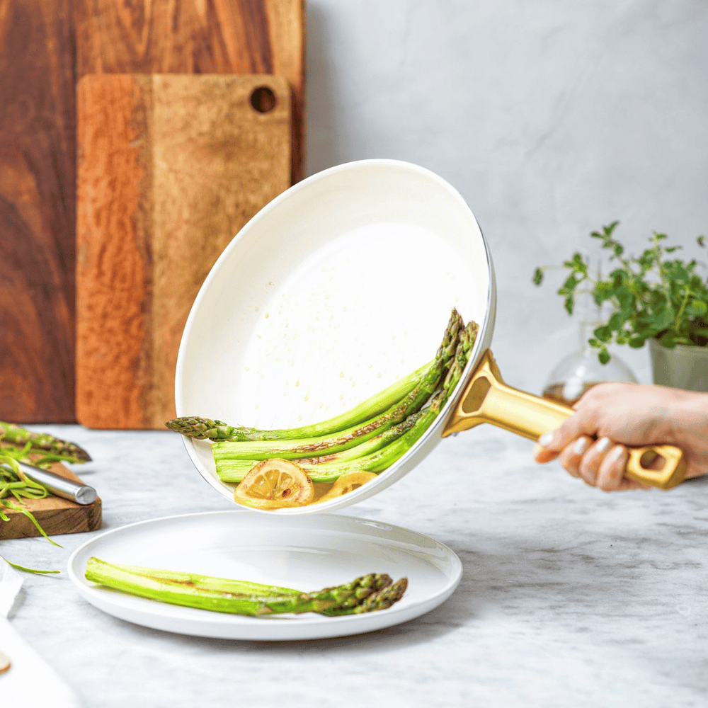 GreenPan Padova Reserve Cream White 6-piece Cookware Set - Ceramic non-stick coating - Cooking pot ø 24 cm, Saucepan ø 18, 20 cm, Frying pan ø 20, 28 cm & Sauté pan ø 24 cm
