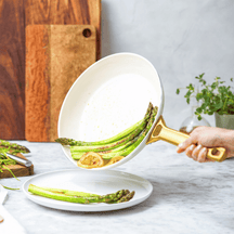 GreenPan Padova Reserve Cream White 6-piece Cookware Set - Ceramic non-stick coating - Cooking pot ø 24 cm, Saucepan ø 18, 20 cm, Frying pan ø 20, 28 cm & Sauté pan ø 24 cm