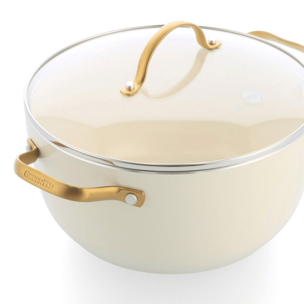GreenPan Padova Reserve Cream White 6-piece Cookware Set - Ceramic non-stick coating - Cooking pot ø 24 cm, Saucepan ø 18, 20 cm, Frying pan ø 20, 28 cm & Sauté pan ø 24 cm