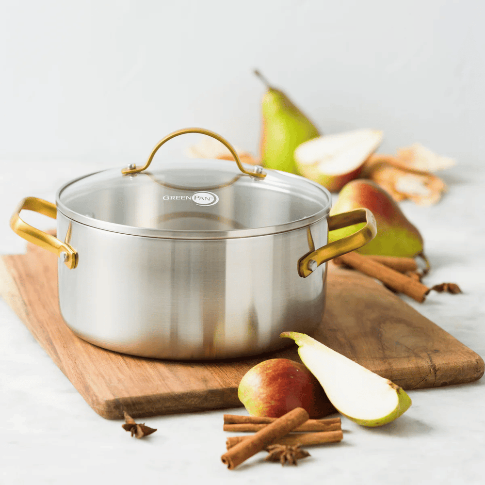 GreenPan Cookware Set Padova Reserve 5-piece - Triply Stainless - cooking pots ø 18, 20, 24 cm & frying pans ø 24 & 28cm