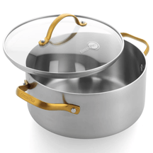 GreenPan Cookware Set Padova Reserve 5-piece - Triply Stainless - cooking pots ø 18, 20, 24 cm & frying pans ø 24 & 28cm