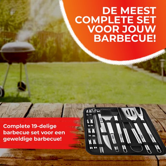 GrillX BBQ Accessories Tool Set - BBQ Tongs, Spatula, Fork, Brush - Complete Barbecue Tools Set