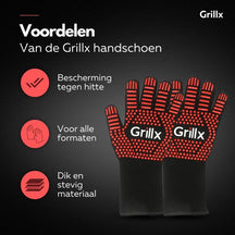 GrillX BBQ Gloves - Oven Gloves - Extra Grip - 2 Pieces
