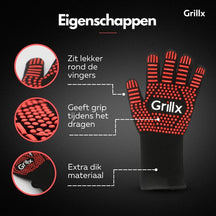 GrillX BBQ Gloves - Oven Gloves - Extra Grip - 2 Pieces