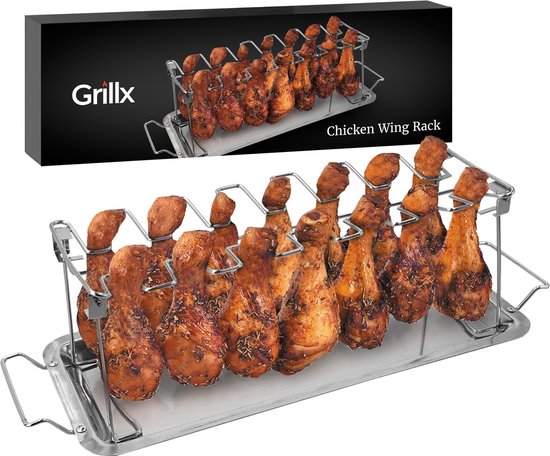 GrillX BBQ Soporte para alas de pollo