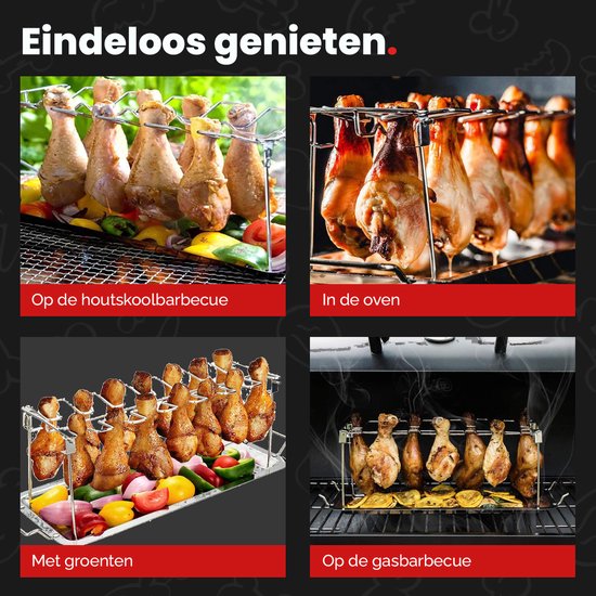GrillX BBQ Soporte para alas de pollo