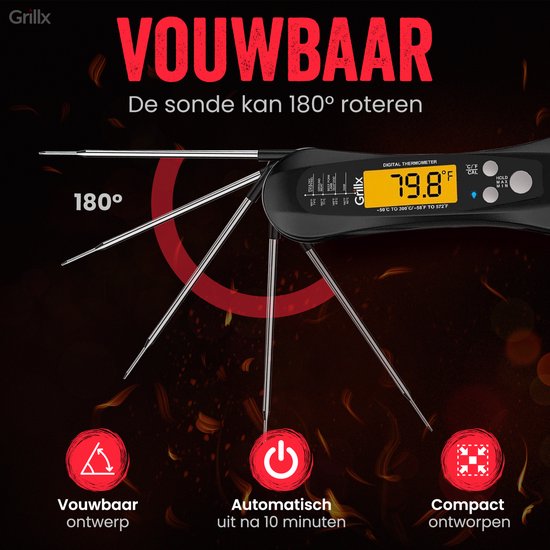 GrillX BBQ Meat Thermometer - BBQ Thermometer