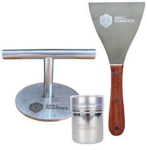 Cookinglife Grill Kit para Smashburger / Prensa para Smashburger, espátula para BBQ y salero para condimentos