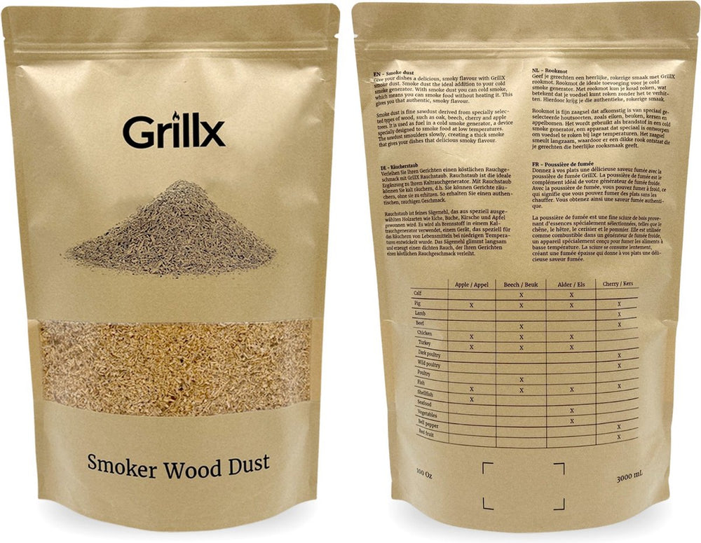 Virutas de ahumado GrillX Manzana - Para ahumado en frío - 3 litros