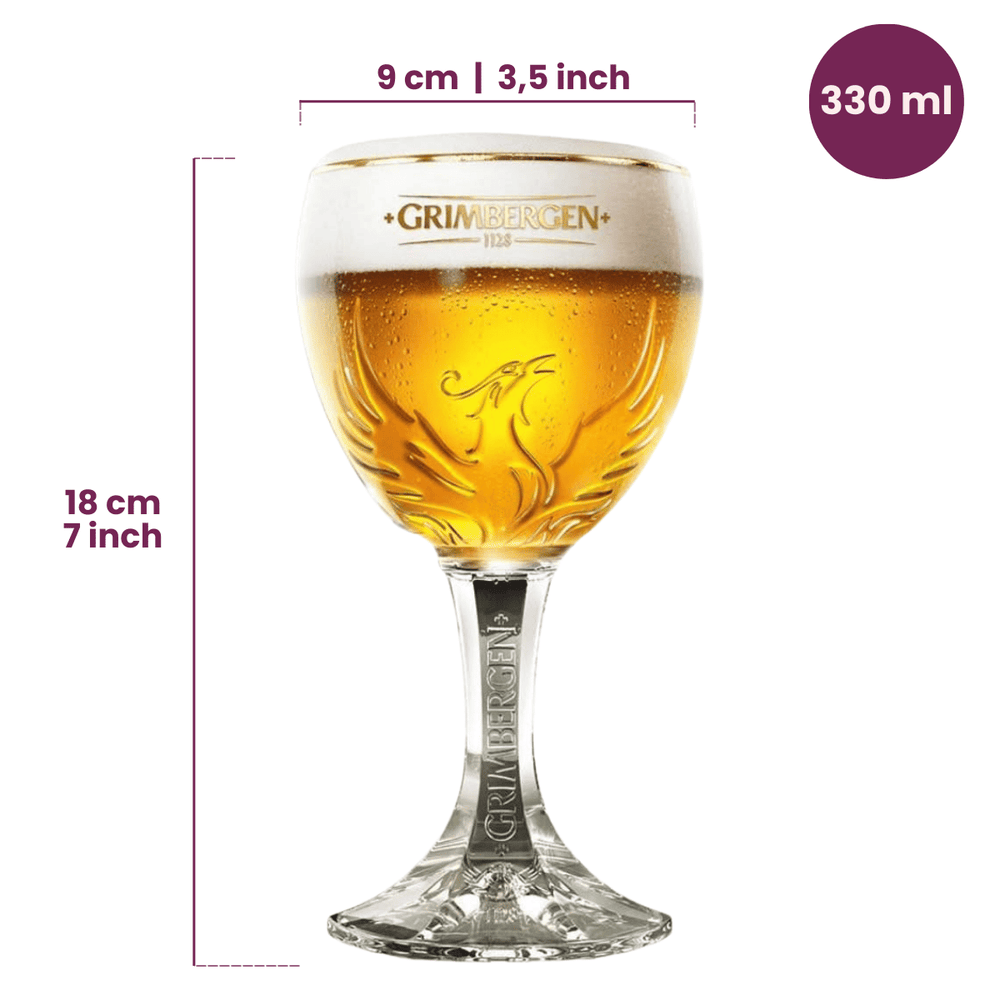 Grimbergen Beer glass on Foot - 330 ml - 2 pieces