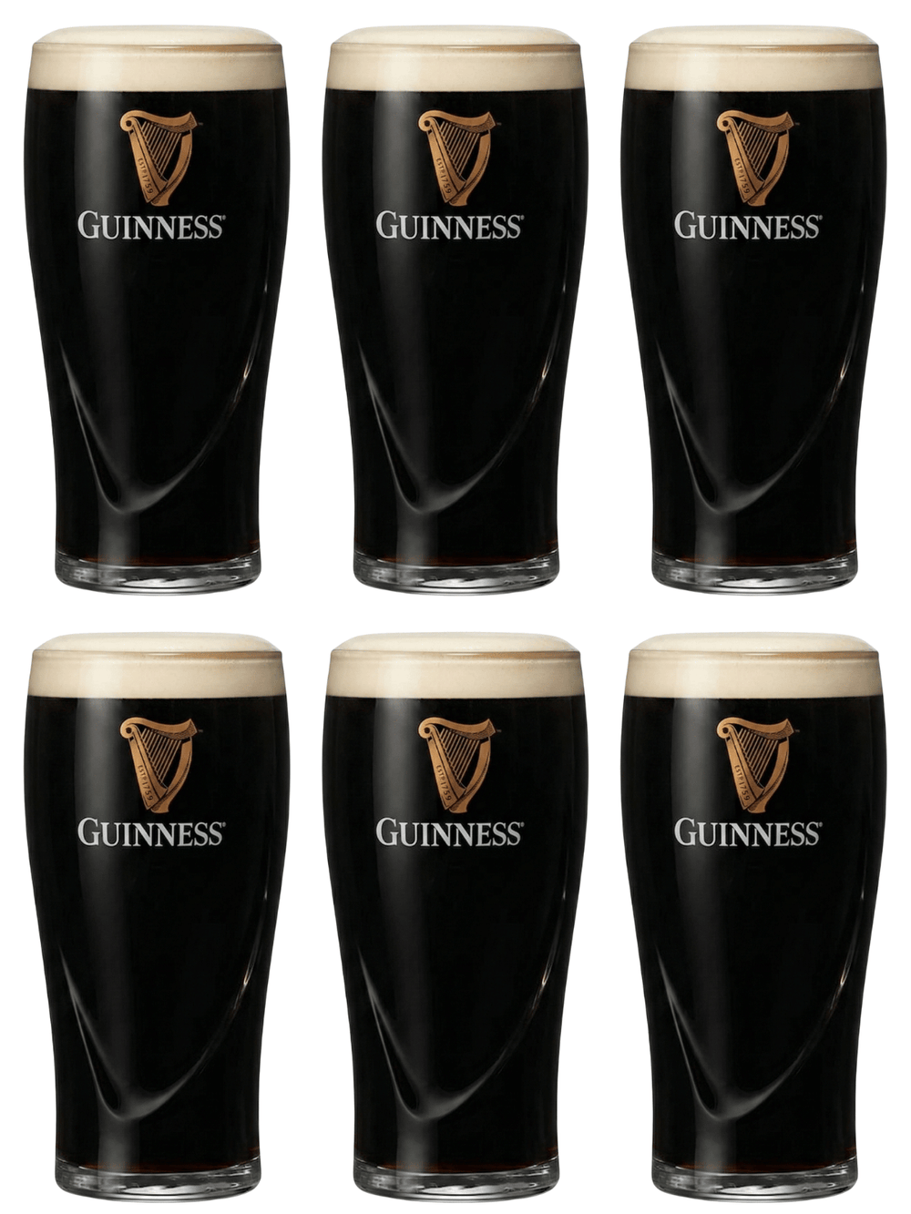 Guinness Beer Glasses Pint 500 ml - 6 pieces