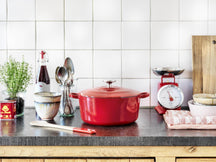 BK Casserole Bourgogne Chili Red Cast Iron ø 24 cm / 4.2 liter - Enamelled Non-Stick Coating