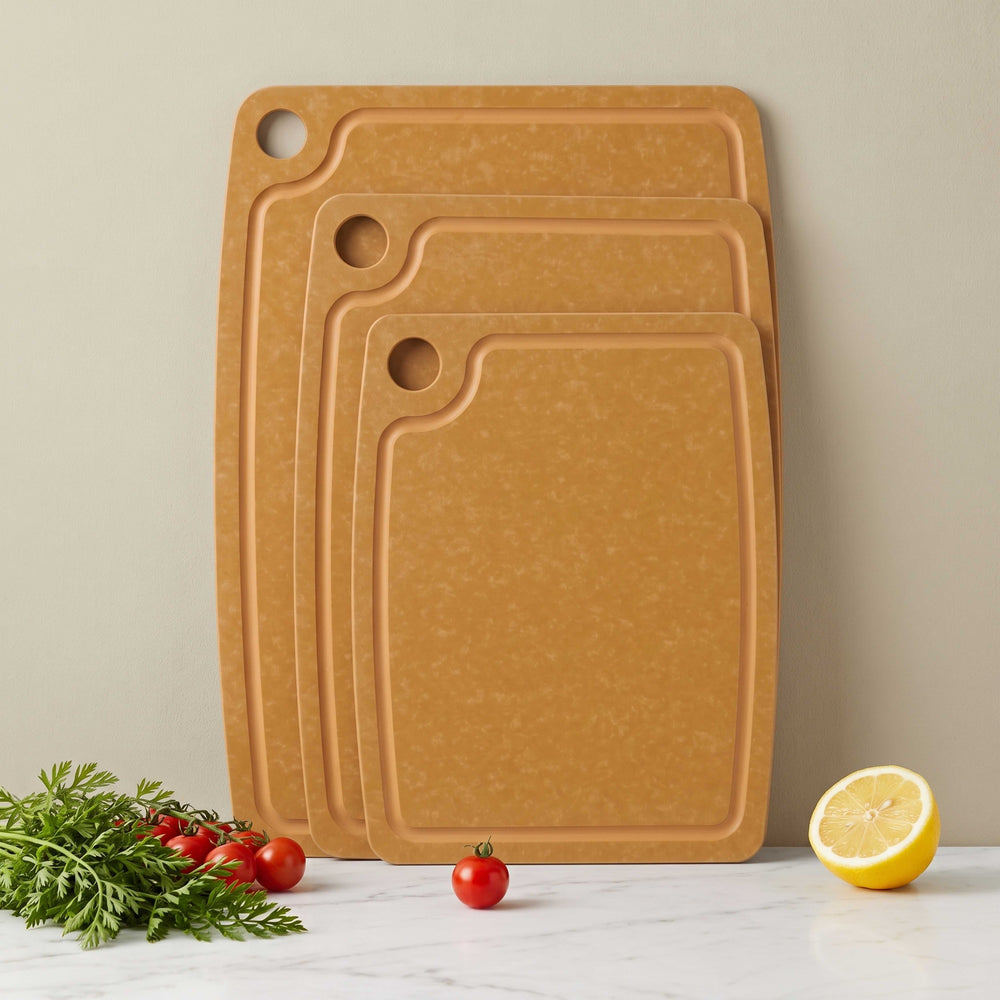 Hendi Cutting Board Non-Slip - Dishwasher Safe - Brown Wood Fiber - 37 x 27.5 cm