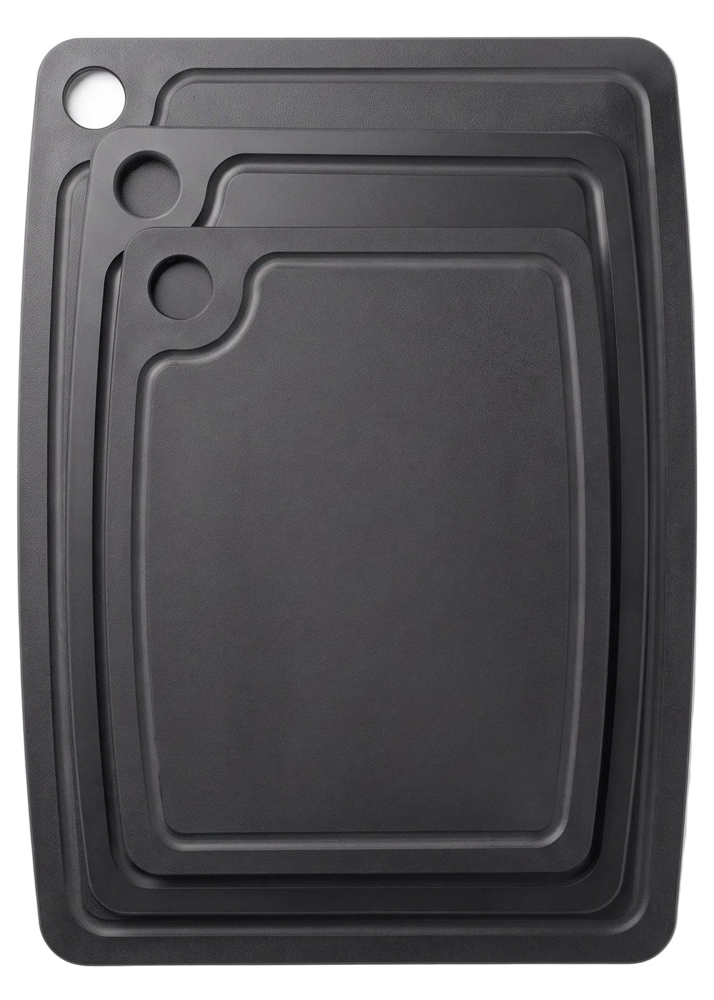 Hendi Cutting Board Set Non-Slip - Dishwasher Safe - Black Wood Fiber - 3-Piece