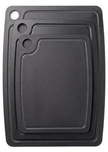Hendi Cutting Board Set Non-Slip - Dishwasher Safe - Black Wood Fiber - 3-Piece