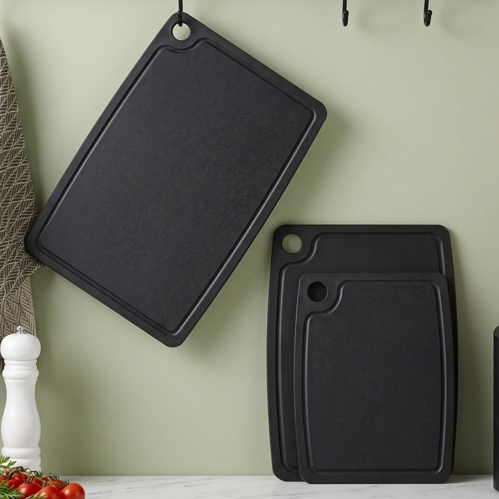 Hendi Cutting Board Non-Slip - Dishwasher Safe - Black Wood Fiber - 30 x 23.5 cm