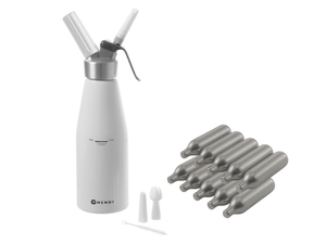 Sifón para nata Hendi blanco 500 ml + 10 cartuchos de nata