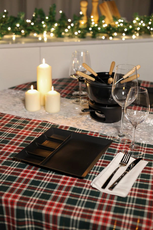 Platos Cookinglife para BBQ / Fondue / Gourmet con 5 compartimentos - 24 x 24 cm - 4 unidades