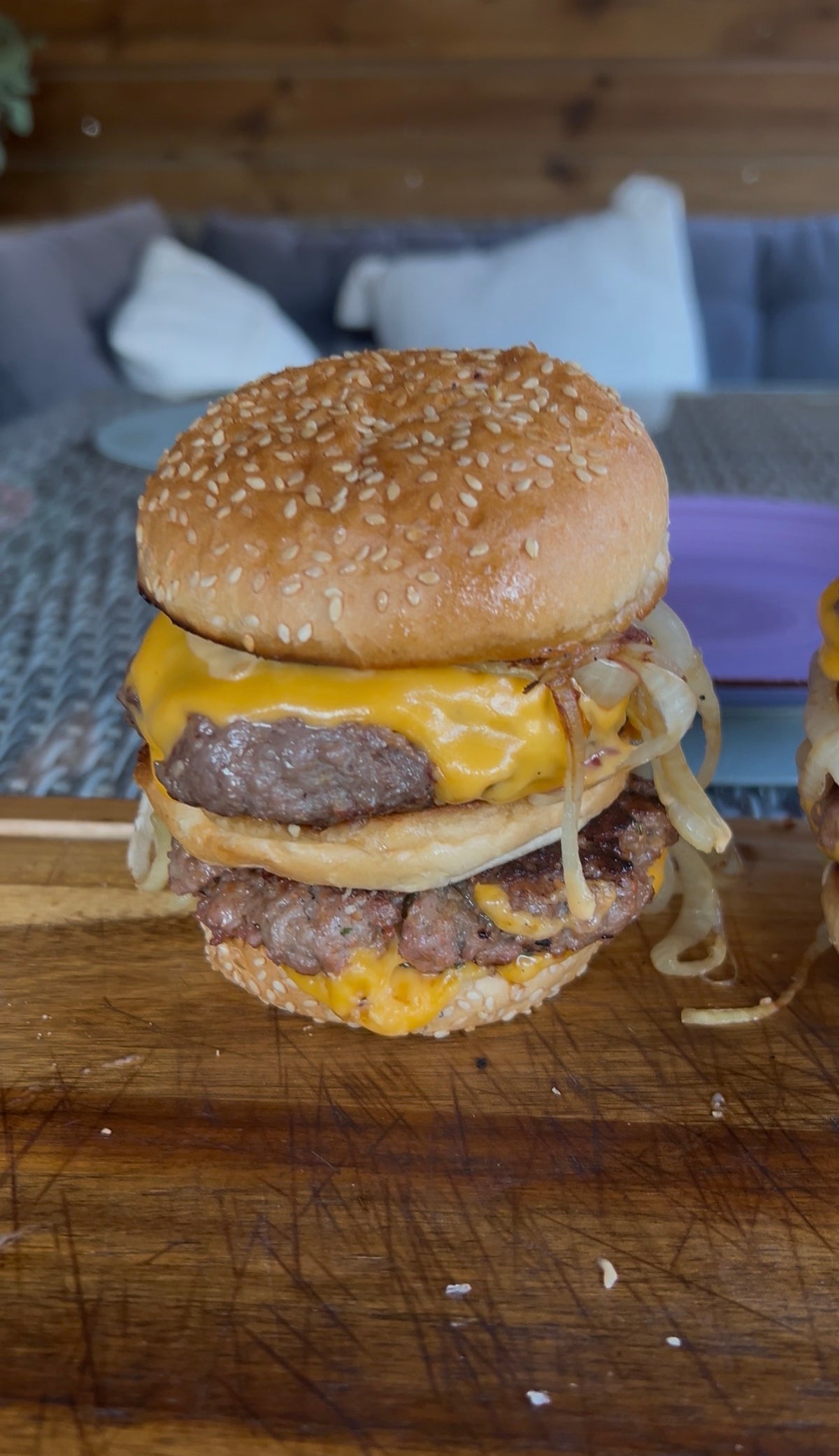 The iconic burger, but bigger, smokier and from the kamado