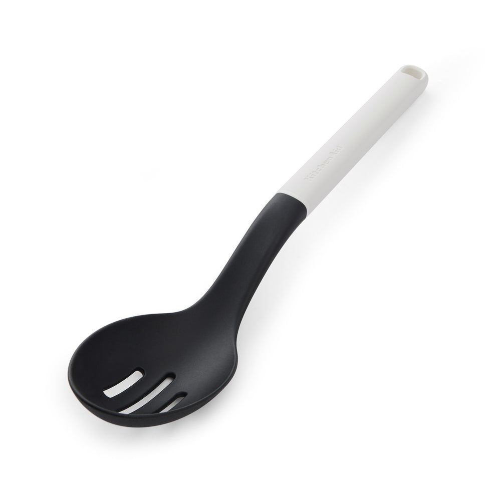 KitchenAid Slotted Spoon Classic Porcelain White Plastic 34cm - Veg Spoon Dishwasher

