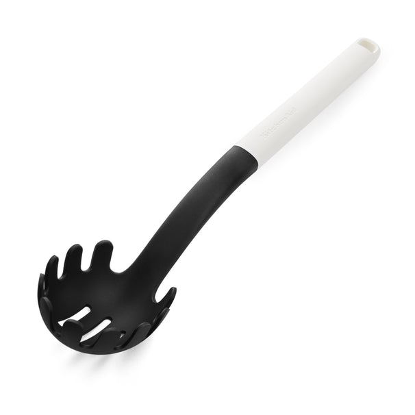 KitchenAid Spaghetti Spoon Classic Porcelain White Plastic 34cm - Pasta Server