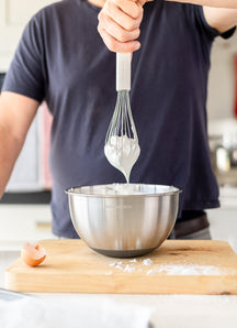 KitchenAid Whisk Classic Porcelain White Plastic / Stainless Steel 27cm - Baking Whisk Dishwasher-safe