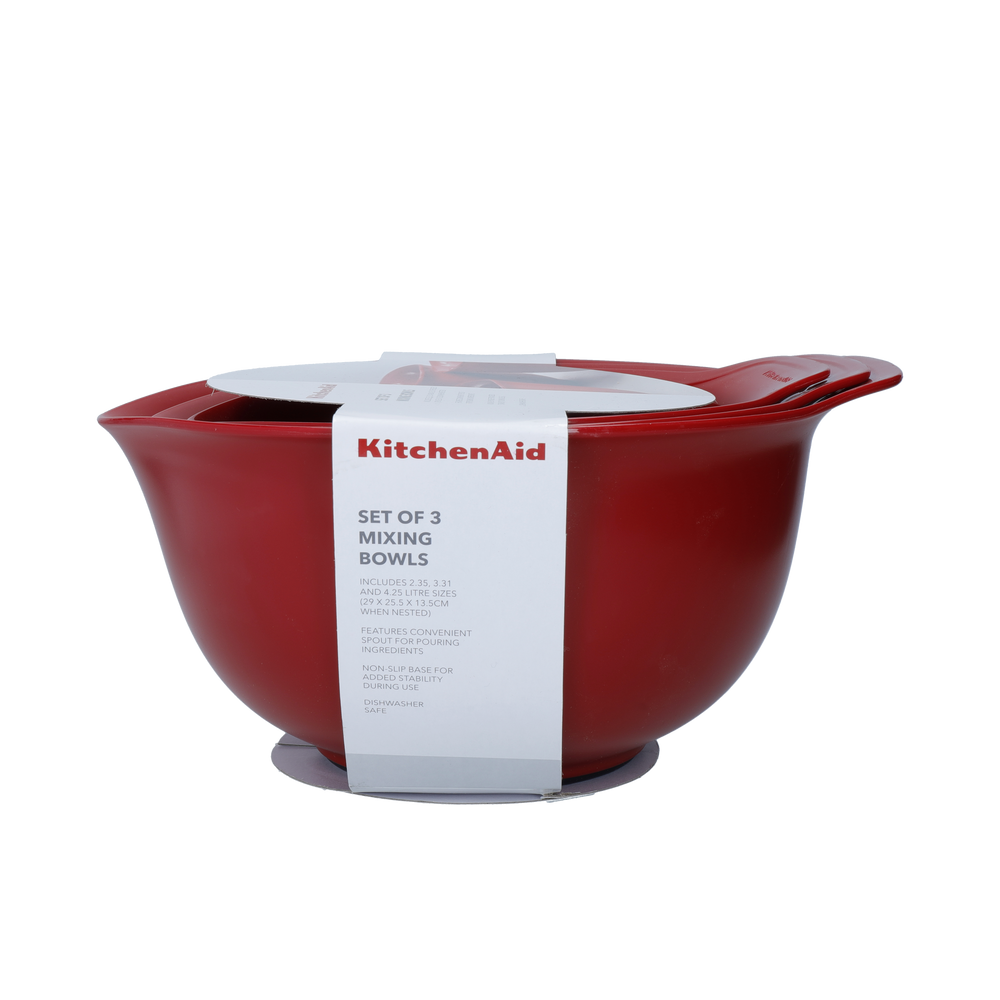 KitchenAid Mixing Bowl Set Core Empire Red 3-piece - 2.4, 3.3 & 4.3 litre