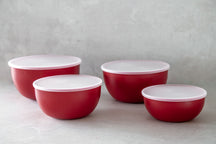 Recipientes para conservar / Cuencos Core Rojo Emperador - con tapas - 4 piezas