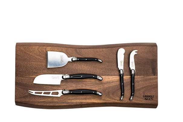 Cuchillos para queso con tabla Laguiole Style de Vie Línea Premium - Negro