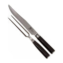 Set de cuchillos para trinchar Shun Classic - 32 capas de acero damasco - (Cuchillo para carne + Tenedor para carne) - 2 piezas - DMS-200