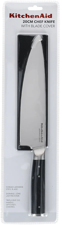 KitchenAid Chef Knife Gourmet Stainless Steel 20 cm - All-Purpose Kitchen Knife - with blade protector