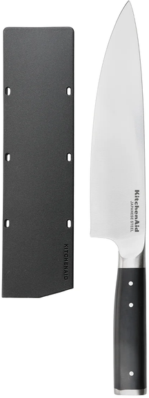 KitchenAid Chef Knife Gourmet Stainless Steel 20 cm - All-Purpose Kitchen Knife - with blade protector