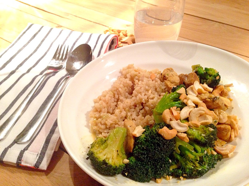 A nutritious and fresh lunch with freekeh, avocado and cucumber