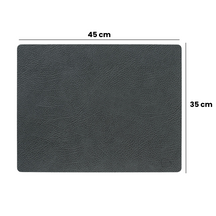LIND DNA Placemats Hippo - Leather - Anthracite Grey - 45 x 35 cm - 2 pieces