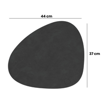 LIND DNA Placemats Nupo - Leather - Black - Curved - 44 x 37 cm - 2 pieces
