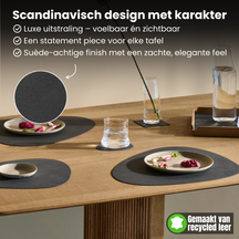 LIND DNA Coasters Nupo - Leather - Flint Grey - 13 x 11 cm - 4 pieces