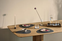 LIND DNA Placemats Nupo - Leather - Anthracite - Curved - 44 x 37 cm - 2 Pieces