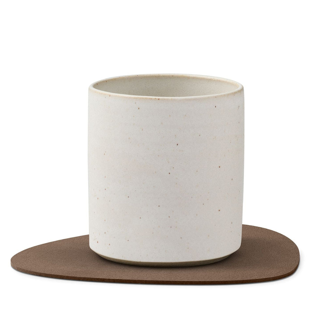 LIND DNA Coasters Nupo - Leather - Brown / Sand - double-sided - 13 x 11 cm - 4 pieces