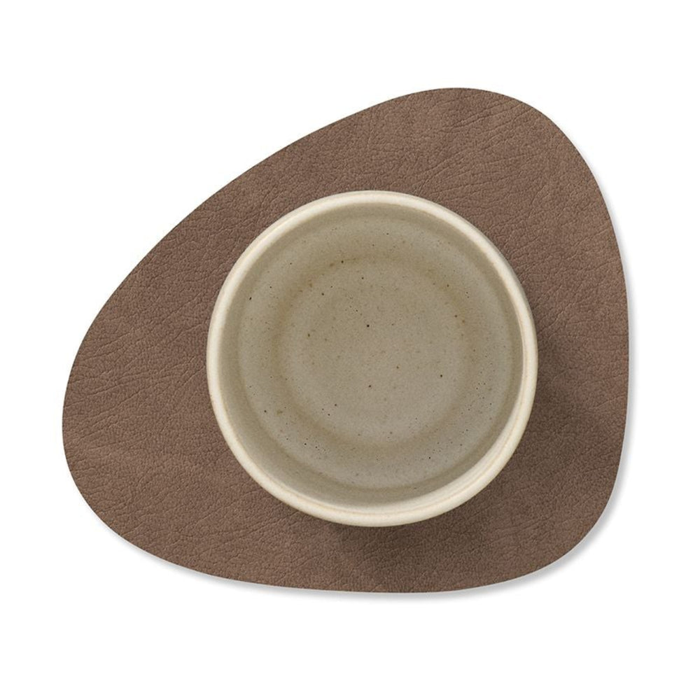 LIND DNA Coasters Nupo - Leather - Brown / Sand - double-sided - 13 x 11 cm - 4 pieces