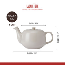 La Cafetière Classic Latte Teapot - Stoneware - 1.2 Liter