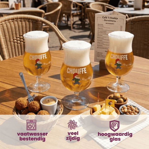 La Chouffe Vasos de cerveza 330 ml - 4 unidades