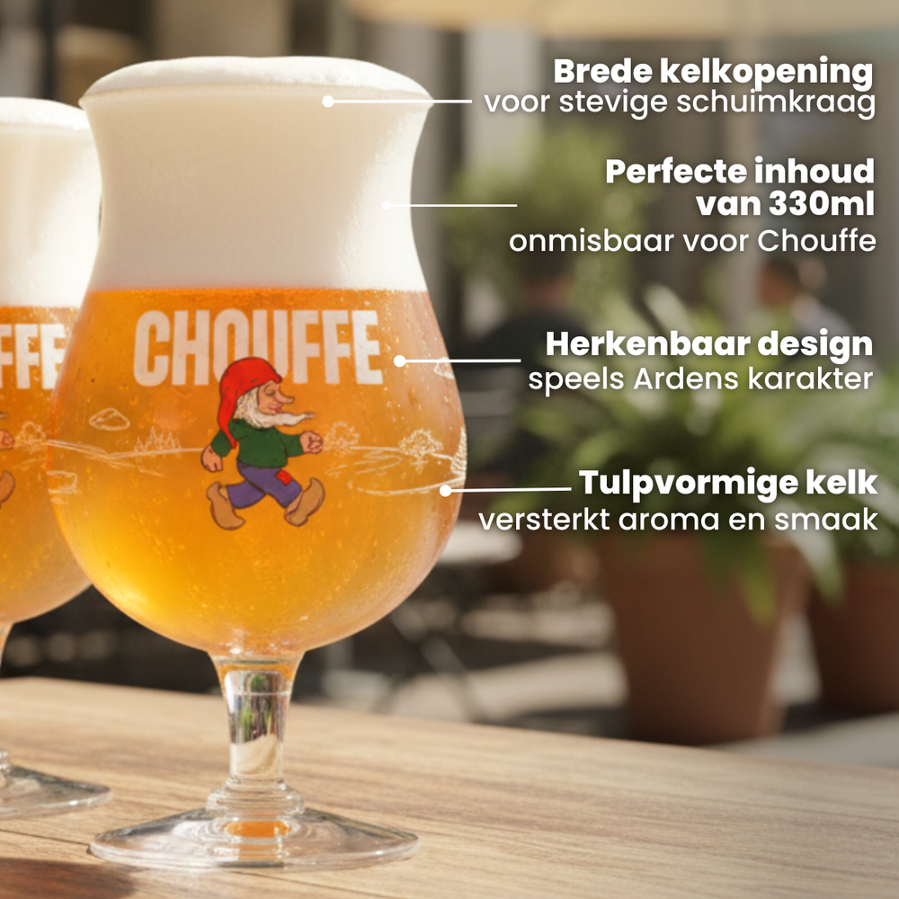 La Chouffe Beer Glasses - 330 ml - 4 pieces