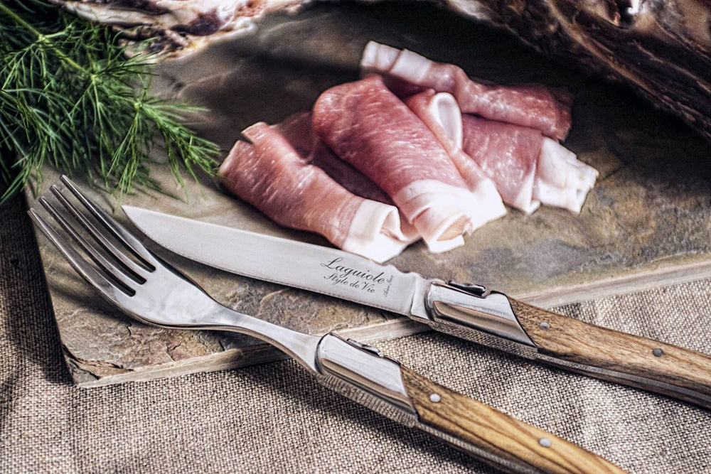 Laguiole Style de Vie Steak knives Luxury Line Olive wood - 6 pieces